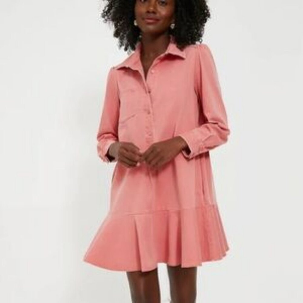 Tuckernuck NEW Nantucket Red Stretch Twill Callahan Classic Shirt Dress Size XL